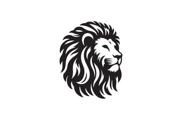 Lion head silhouette vector art illustration
