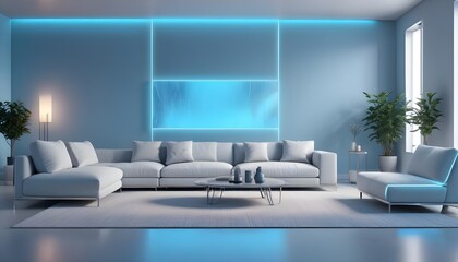 Photo interior modern design room 3D illustration
