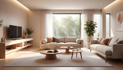 Fototapeta premium Photo interior modern design room 3D illustration