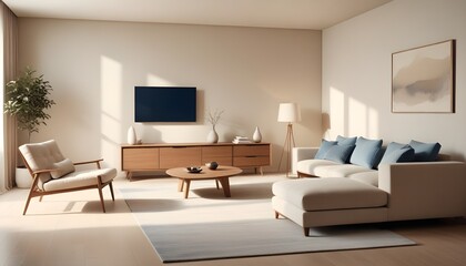 Photo interior modern design room 3D illustration