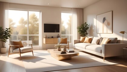 Fototapeta premium Photo interior modern design room 3D illustration