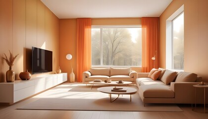 Fototapeta premium Photo interior modern design room 3D illustration