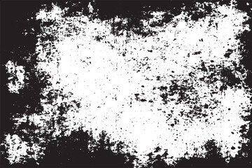 Vintage Shadow Frame: Grungy Shabby Wall with Black and White Pattern