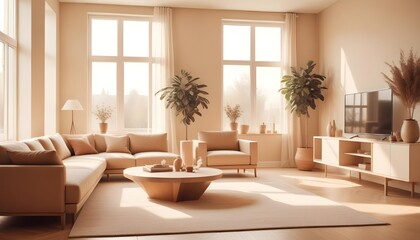 Photo interior modern design room 3D illustration