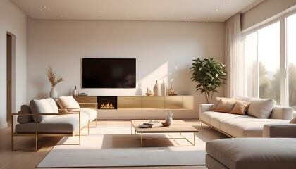 Fototapeta premium Photo interior modern design room 3D illustration