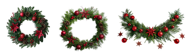 Christmas tree decoration on transparent background
