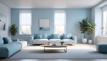 Photo interior modern design room 3D illustration