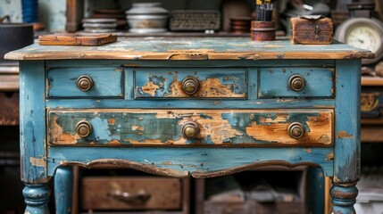 Illustrate the process of upcycling old furniture into stylish new