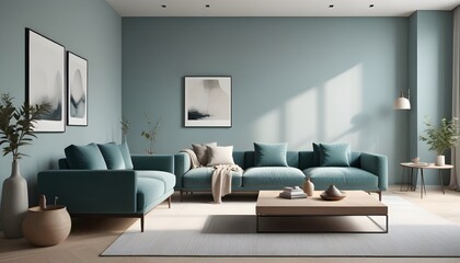 Photo interior modern design room 3D illustration