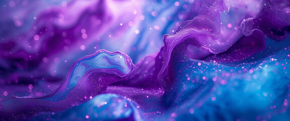Obraz premium Abstract purple and blue fluid art texture. A vibrant and textured fluid art pattern 
