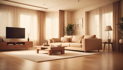 Fototapeta premium Photo interior modern design room 3D illustration