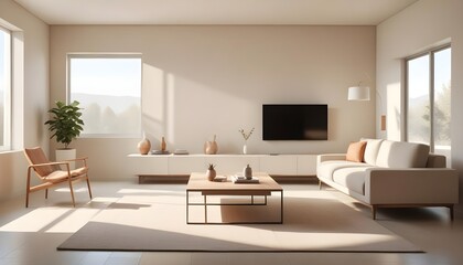 Fototapeta premium Photo interior modern design room 3D illustration