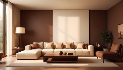 Photo interior modern design room 3D illustration