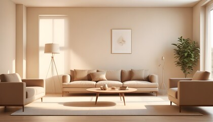 Photo interior modern design room 3D illustration
