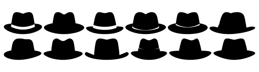 Hat cap silhouette set vector design big pack of illustration and icon