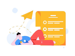 Personnel doing job interview flat vector concept operation hand drawn illustration
