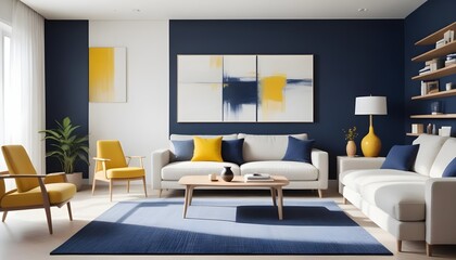 Photo interior modern design room 3D illustration