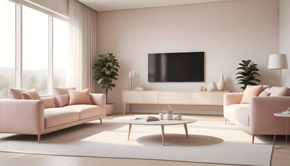 Fototapeta premium Photo interior modern design room 3D illustration