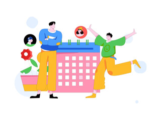 Personnel doing job interview flat vector concept operation hand drawn illustration
