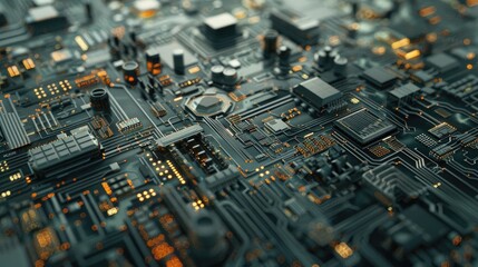 An intricate circuit board, representing the wonders of technology 