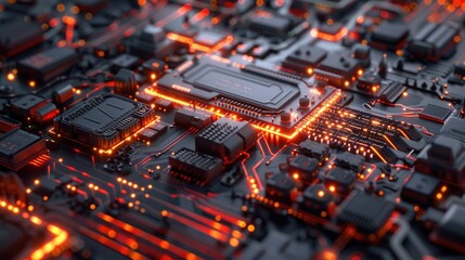 An intricate circuit board, representing the wonders of technology 