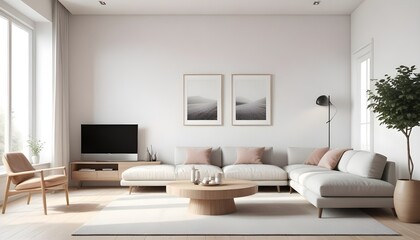 Photo interior modern design room 3D illustration