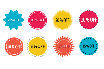 Sale lable set. Offer discount coupons. Discount stickers.? icons.