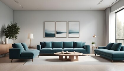Photo interior modern design room 3D illustration