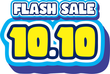 10.10 Promotion Text Sticker vector 