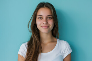 Fototapeta premium A close up portrait of a young woman with a subtle smile