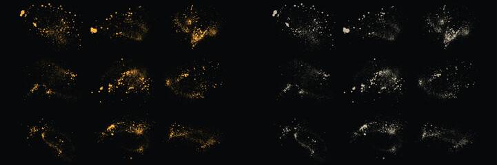 Splash vector luxury golden glitter splatter on a black background design
