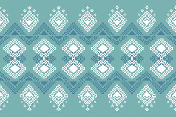 Geometric,thai pattern. seamless ,Traditional ethnic,thai pattern, fabric pattern for textiles,rugs, wallpaper, clothing, sarong, batik,wrap,embroidery,print, background,cover,vector illustration,blue