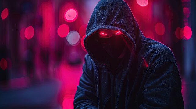 A computer hacker commits crimes in the digital world. Displaying real programming scripts codes and hacking tools. Malware concept. Hacker background.