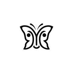 Smile mask butterfly logo design trendy