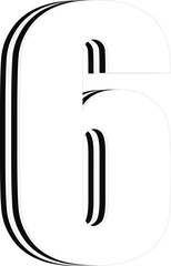 Number 6, white font