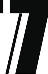 Number 7, black font