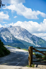 mountain view with a fence