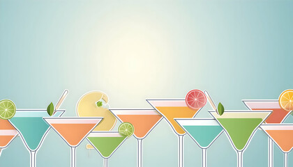 Smooth, Perfectly Clean Cocktails party for graphic backgrounds on digital art concept, Generative AI