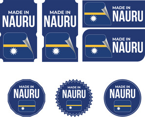 Made in Nauru. Nauru flag, Tag, Seal, Stamp, Flag, Icon vector
