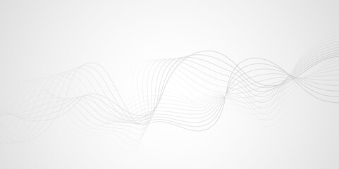 Abstract grey wavy lines Digital frequency track equalizer background. Curved wave smooth stripe seamless pattern. Wave lines created using blend tool. graphic design template banner business wave