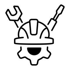 Modern outline icon of civil engineering 