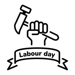 A customizable line icon of labour campaign