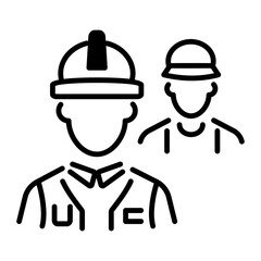 Download line style icon of workers 
