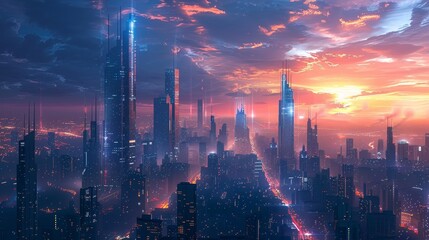 Fototapeta premium Generate an image portraying the future of downtown