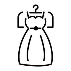 A well-designed linear icon of mom dress 