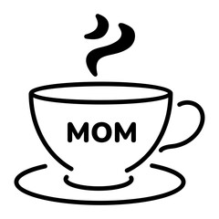 Handy line style icon of mom coffee 