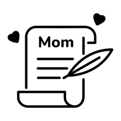 Check out linear icon of mom letter 
