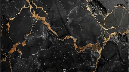 **Luxurious black marble with bold veins on a solid honeydew background