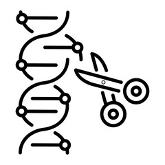 An editable outline icon of genome editing 