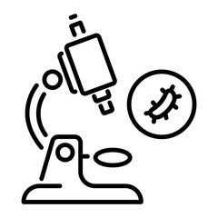 Premium linear icon of virus research